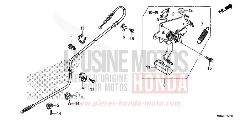 LEVIER DE STATIONNEMENT de Integra 750 MAT BULLET SILVER (NH389) 2016